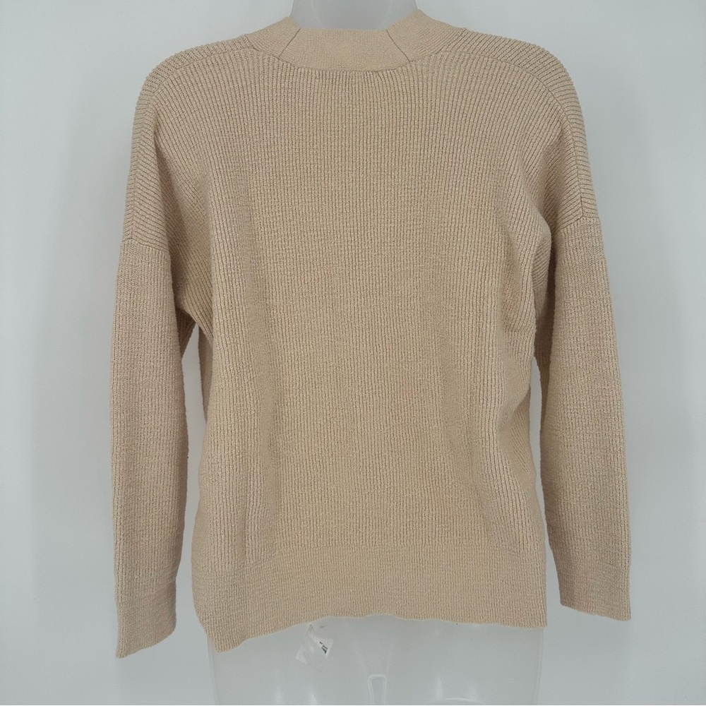 Madewell Sz XS Cream Button-up Ribbed Oversized Cardigan Stretchy Minimalistic - Picture 2 of 6